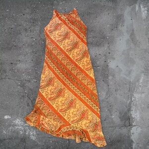 Boho Paisley Maxi Dress Hippie Cottagecore Fairycore Earthy Festival